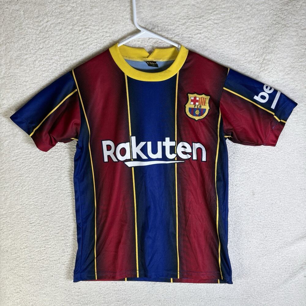 ML Sport Soccer Jersey Mens Small FC Barcelona Messi Blue Red Stripe Rakuten